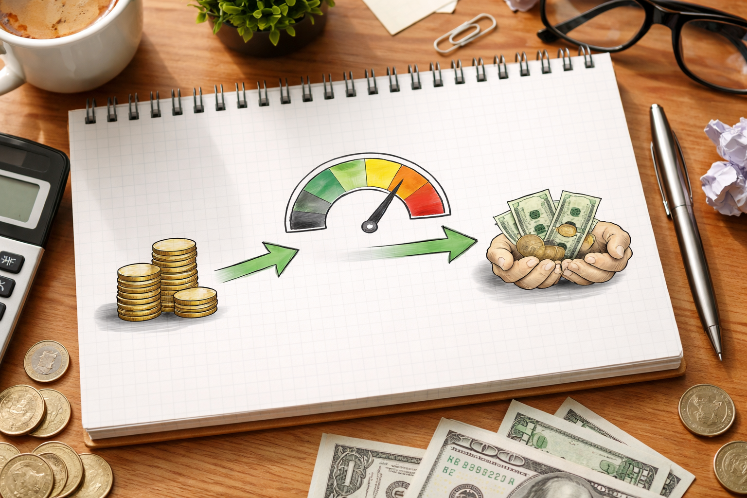 Diagram showing spot price to payout flow