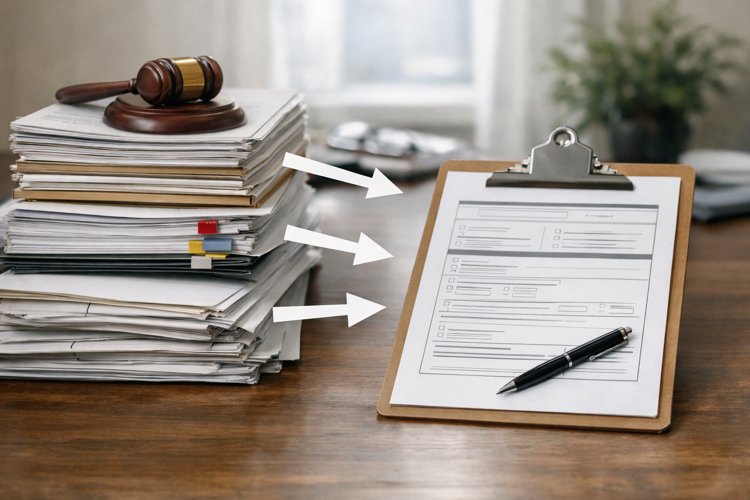 Policy stack illustration showing laws, standards and internal policies feeding into a vetting form