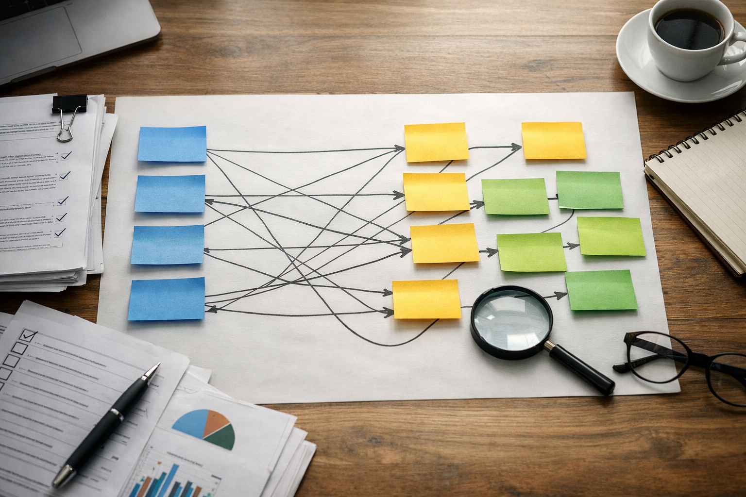 Compliance audit trail diagram showing requirement to evidence mapping