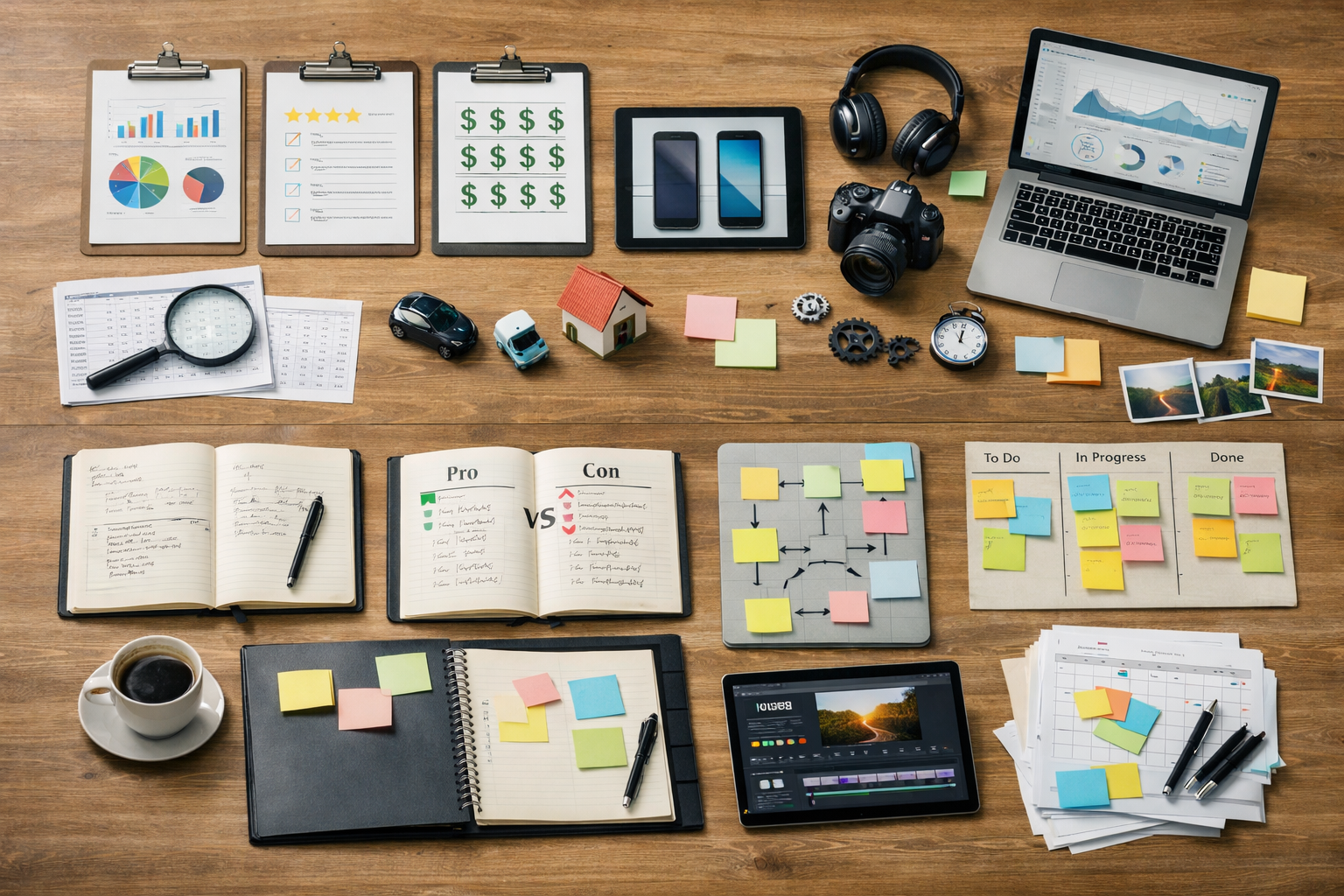 Overview visual of comparison categories and workflows